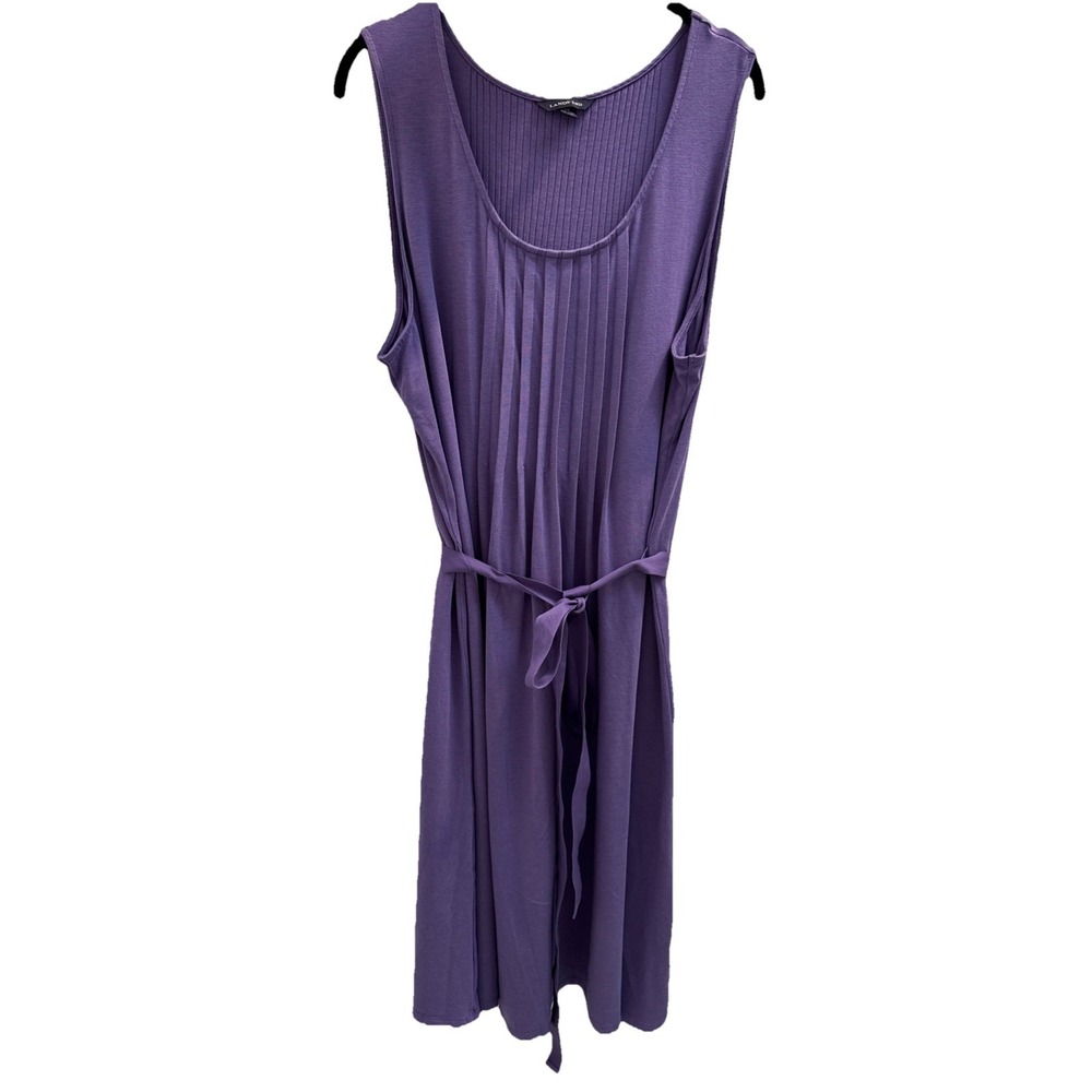 Lands End Women's 2XL Purple Summer Sleeveless Dress Light Cool Ribbon Belt EUC